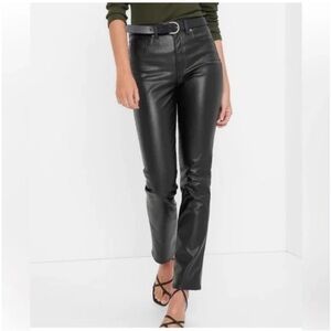 GAP Black  vintage slim high rise vegan Leather Pants